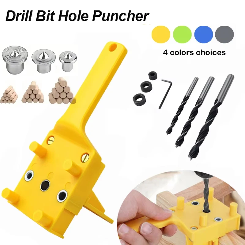 6/8/10mm Drill Bit Woodworking Dowel Jig Drilling Doweling Hole Saw Drill Guide Hole Locator For Carpentry Straight Hole Clamp