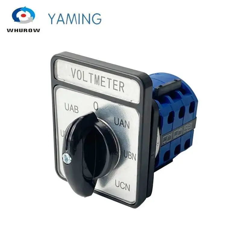 

CA10 Seven Position Voltmeter Selector Cam Switch 3 Phase 4 Wires Changeover Rotary 12 Terminals Silver Contact LW26-20A