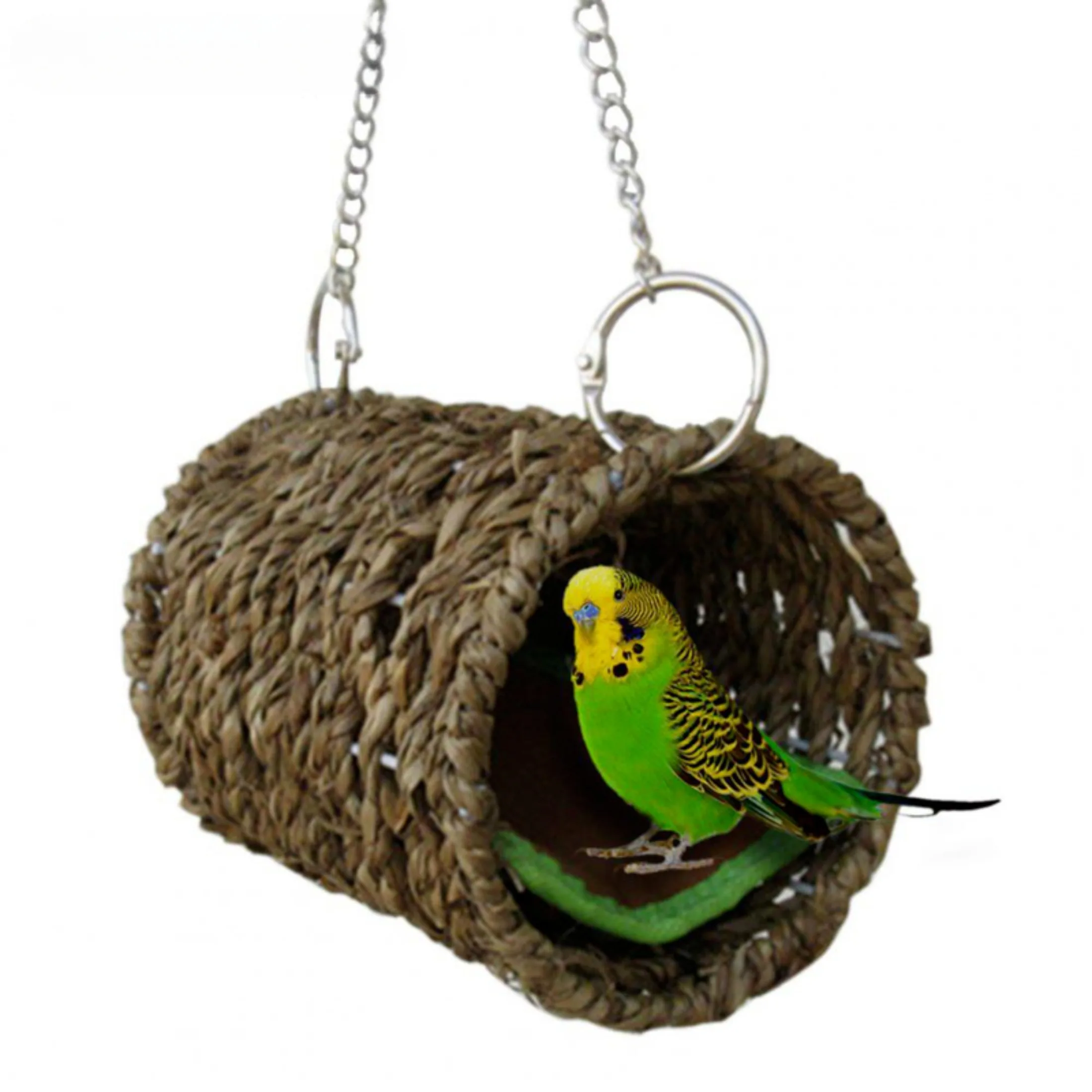 Bird Nest Bed Grass Tunnel Hammock Hanging Parrot Pet Mascotas Hamster Cage Ornament Decoration Bird Accessories