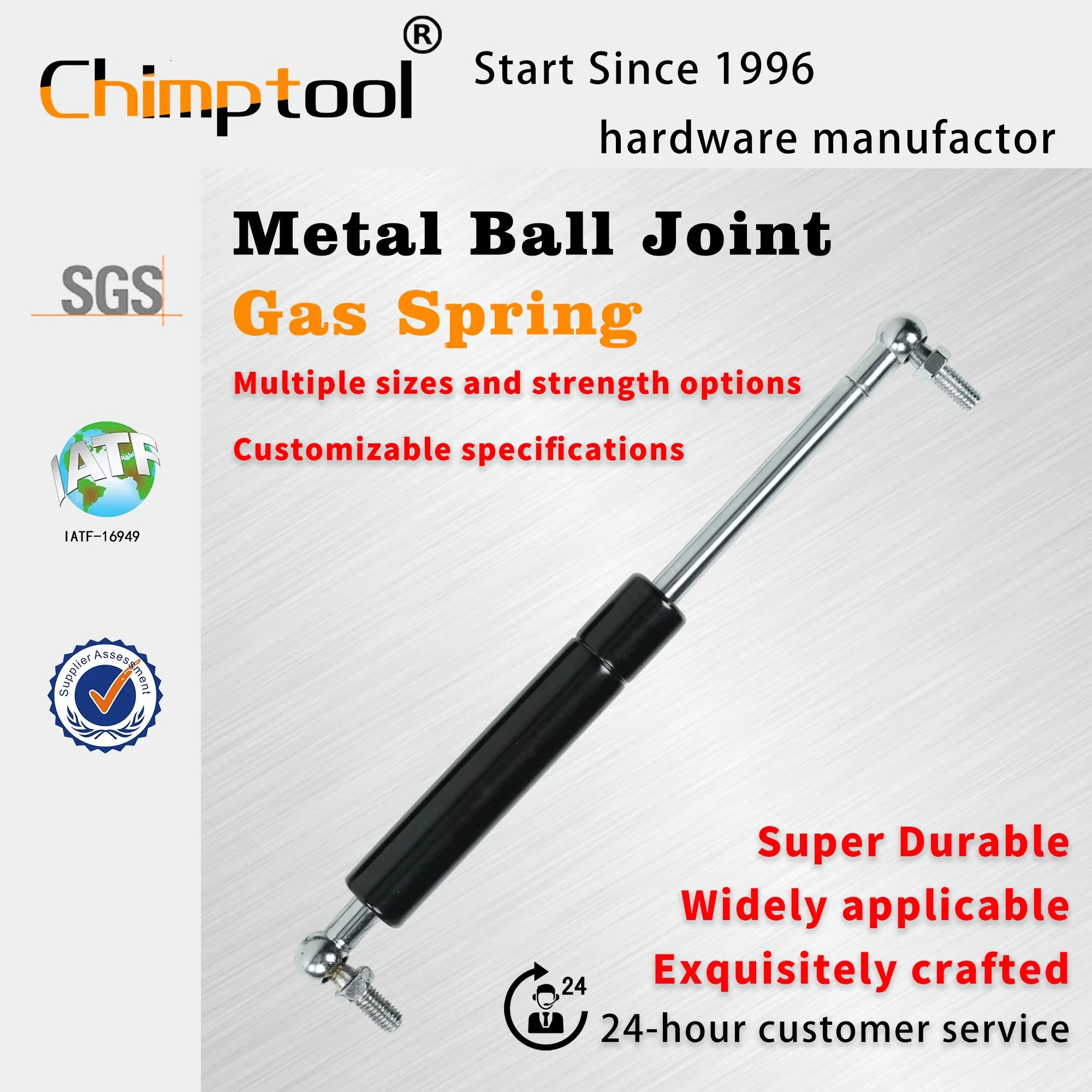 1  Pc  200/220/250/280/300mm Metal Ball Joint Gas Spring Shock Absorber Support Rod Suitable For Bed And Car Furniture