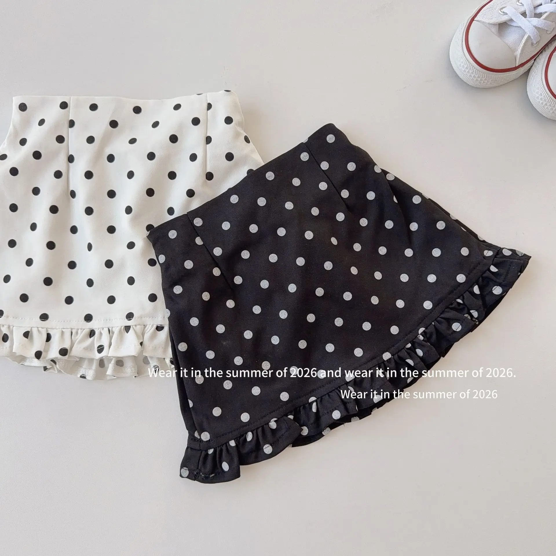 Girls Skirt 2026 Spring and Summer New Children's Clothing Korean Style Girls Baby Sweet Polka Dot Casual Lace Skirt Simple - view 3