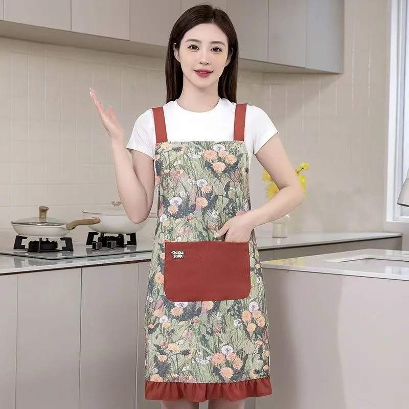Anti Fouling Korean Version Apron Pure Cotton Wear Resistant Kitchen Household 2026 New Catering Special Breathable Durable