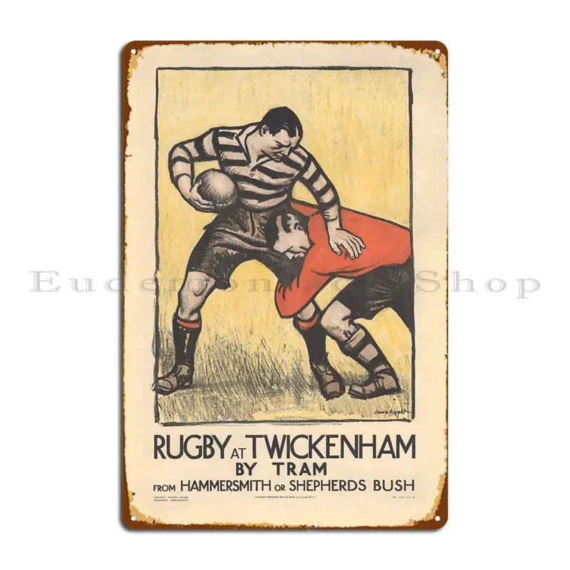 Rugby At Twickenham Metal Sign Custom Classic Wall Decor Personalized Design Tin Sign Poster