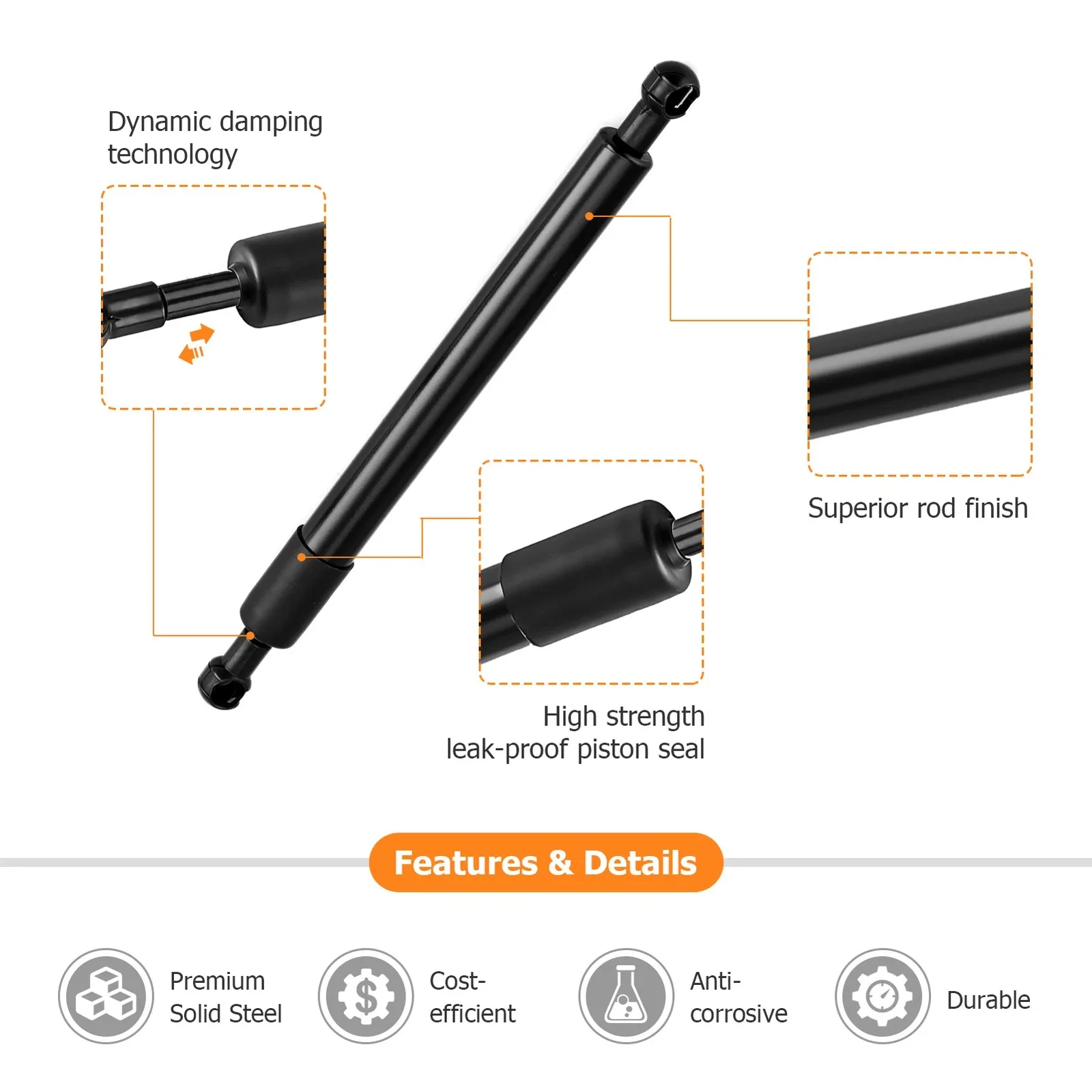For Ford F150 F250 F350 2015-2024 Tailgate Assist Shock Strut Damper Support Rod Replacement Pair