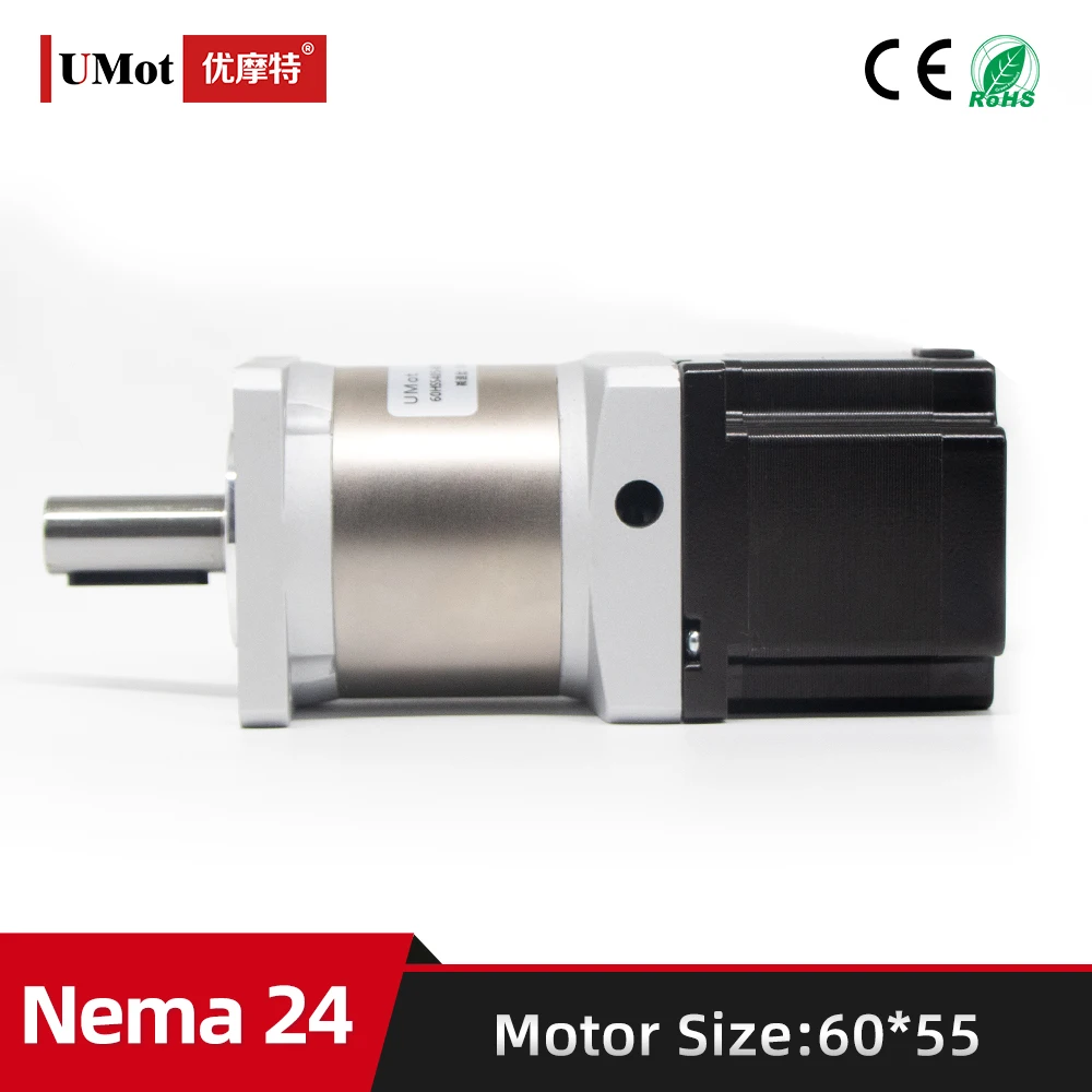 

Length 55mm Nema 24 High Precision Planetary Geared Stepper Motor With Gearbox Reducer Ratio 16/20/25 For UAVS