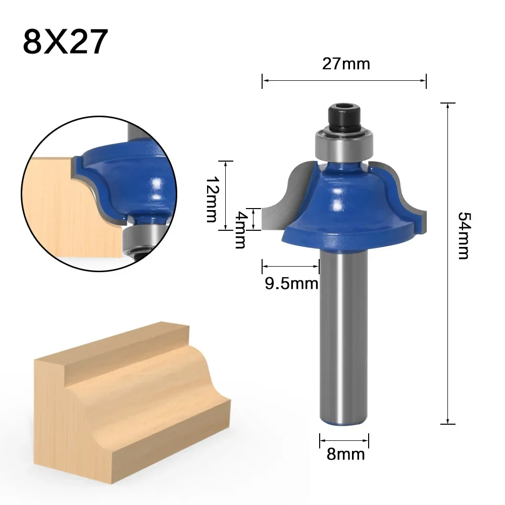 Fraise à Tige en Carbure Massif, Outils CNC, Mèche de Routeur de Bordure et de Moulage, 8mm, 1 Pièce