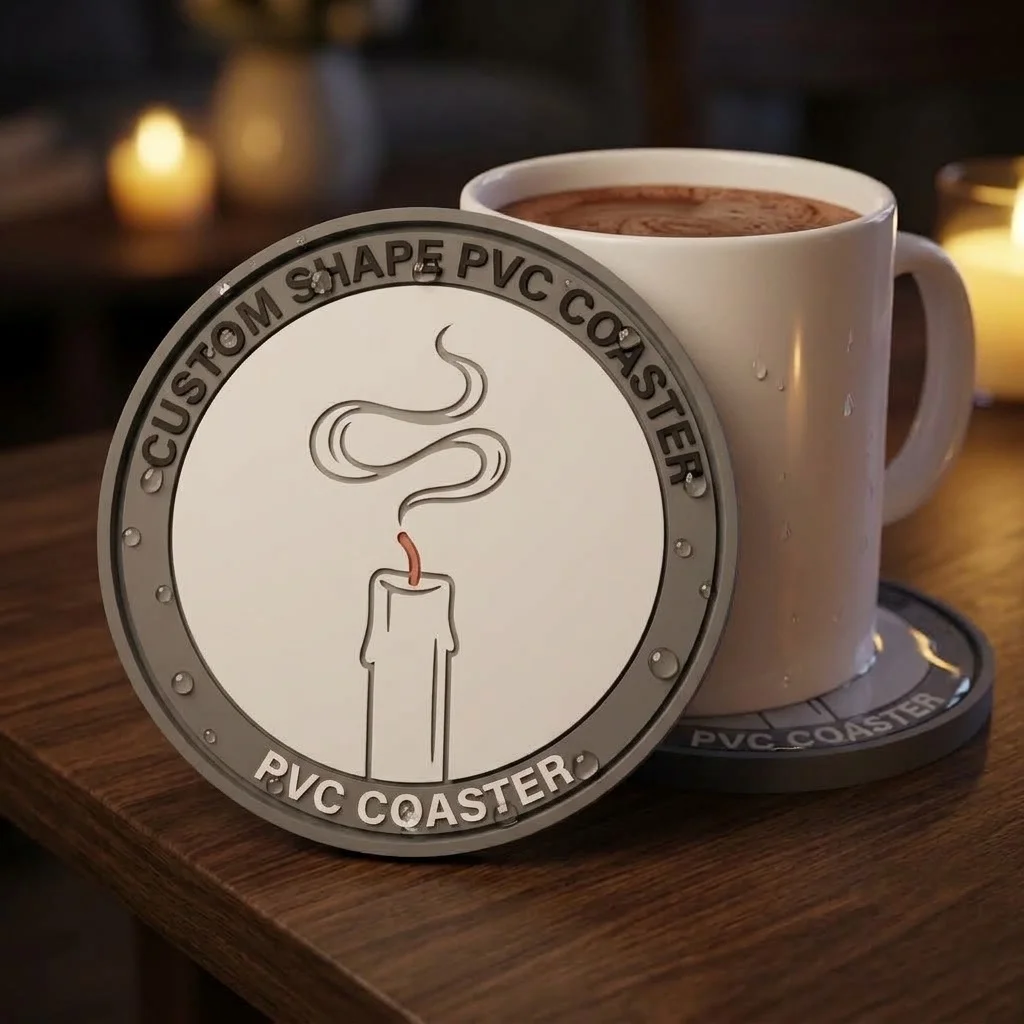 Customized Brand Logo PVC Rubber Coaster Heat‑Resistant Waterproof Cup Mat for Corporate Promotional Giveaway Gift