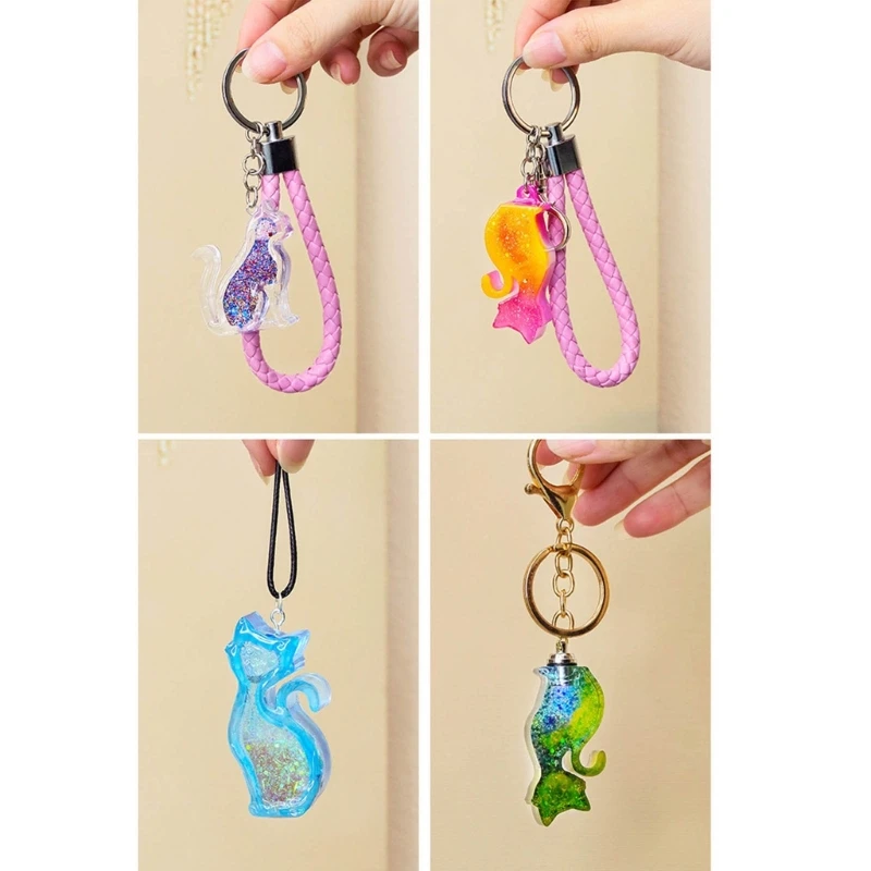 3pcs Versatile Crafts Mould Resuable Silicon Mold Keychain Ornament Epoxy Resin Molds for DIY Crafts Enthusiasts