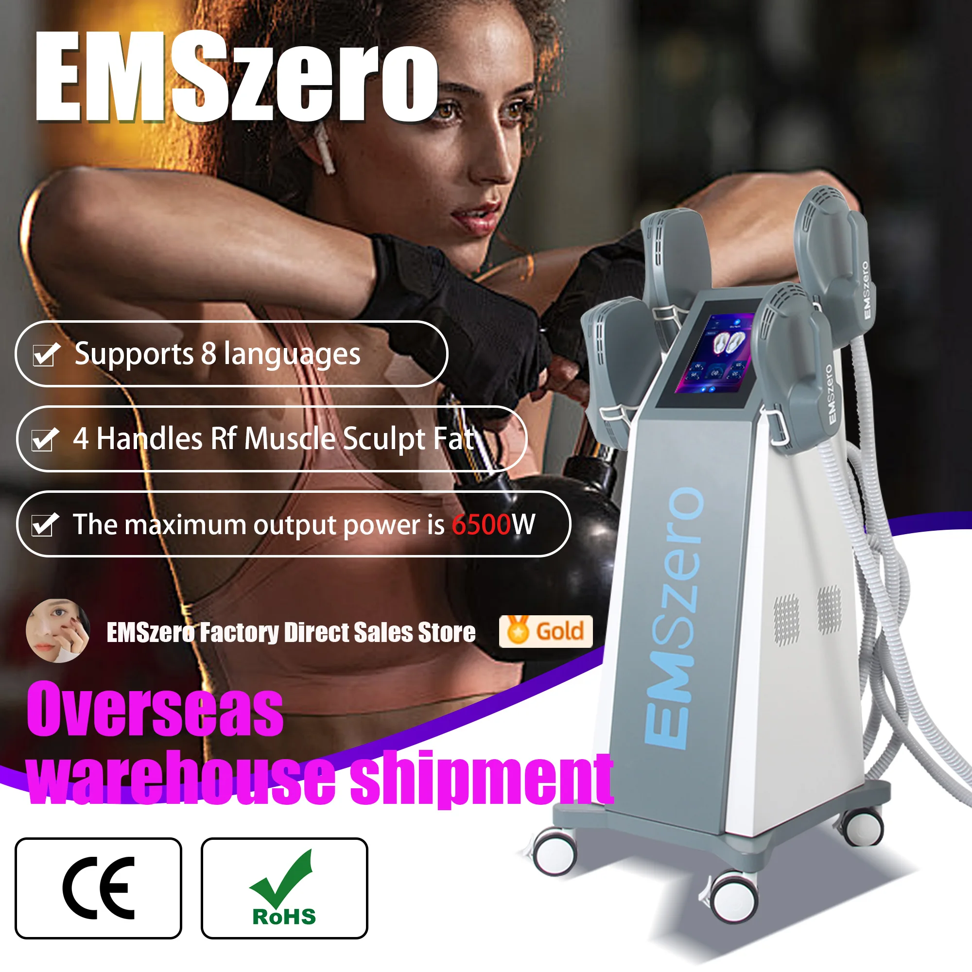 

EMSzero Body Sculpt Weight Lose 15 Tesla 6500W EMS Muscle Stimulate body Slimming Sculpting Fat Reduction Machine