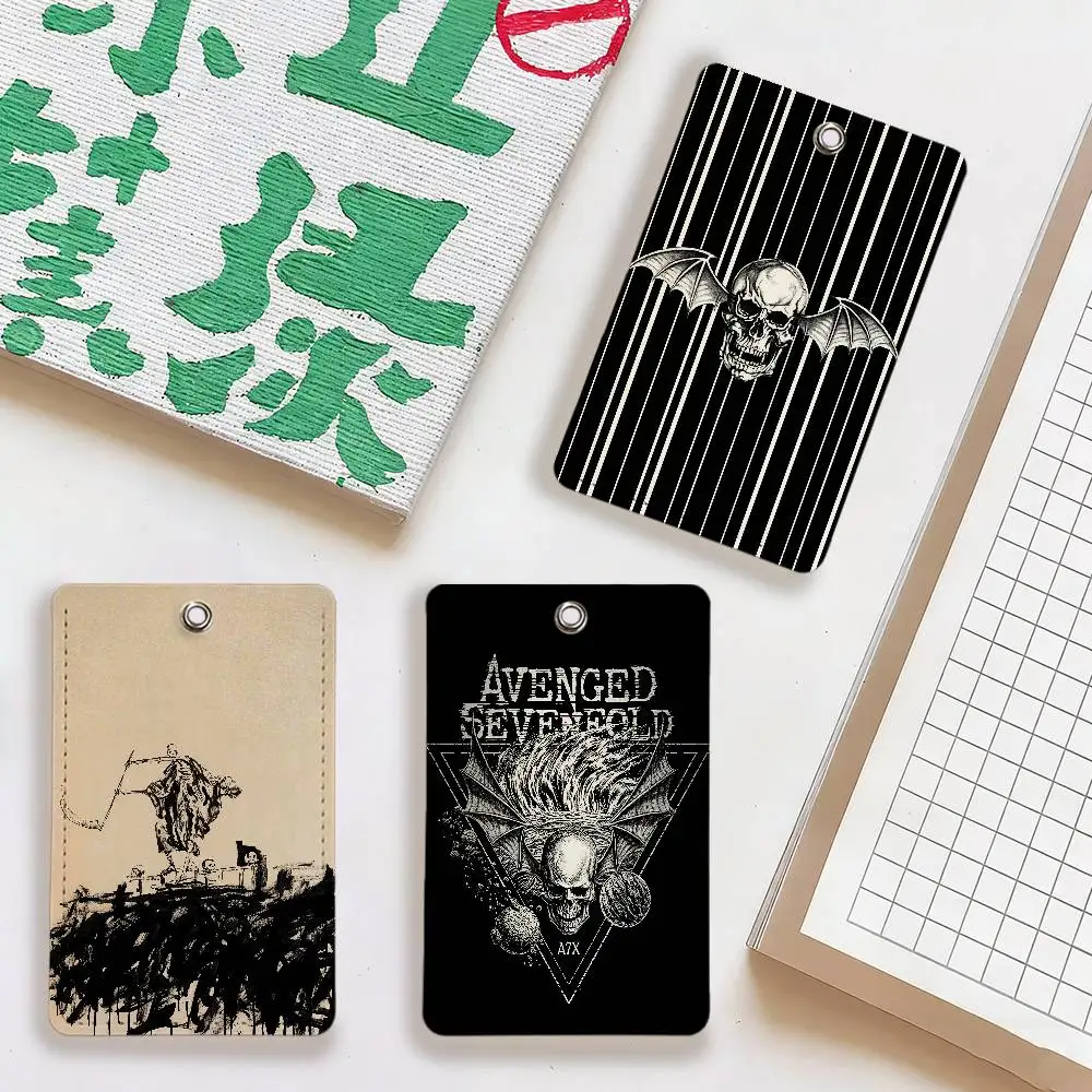 Band A-Avenged Sevenfold Card Holder With Keychain For Access Card Bus Pass & Card Credit ID Bank Card Protective Case