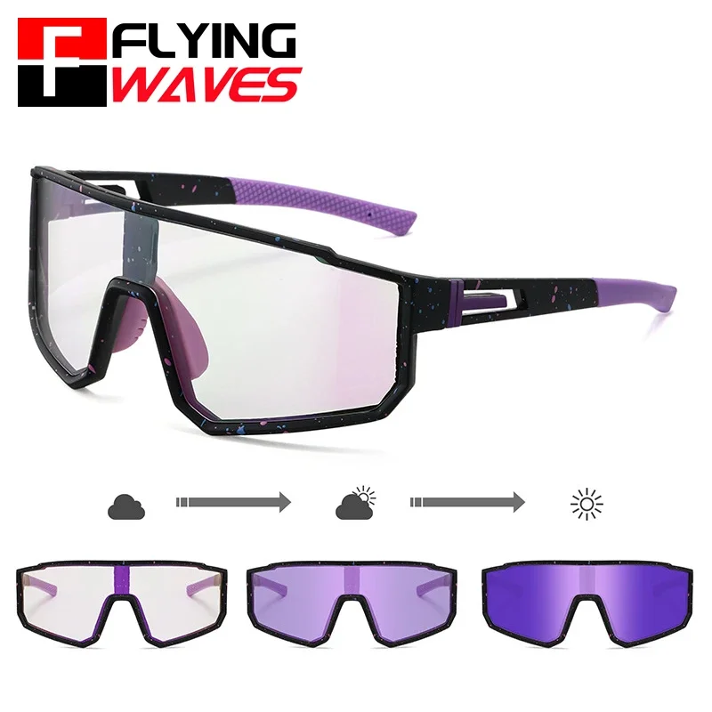 FLYING WAVES Photochrome Sport-Sonnenbrille für Männer und Frauen, Radfahren, Golf, Laufen, Volleyball, Softball, Pickleball, Wandern, UV400