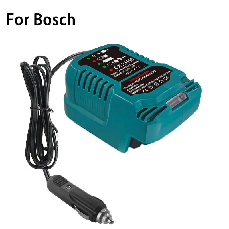

Автомобильное мини-зарядное устройство для литий-ионного аккумулятора Bosch 18 В с вилкой прикуривателя Портативное автомобильное зарядное устройство со светодиодным индикатором