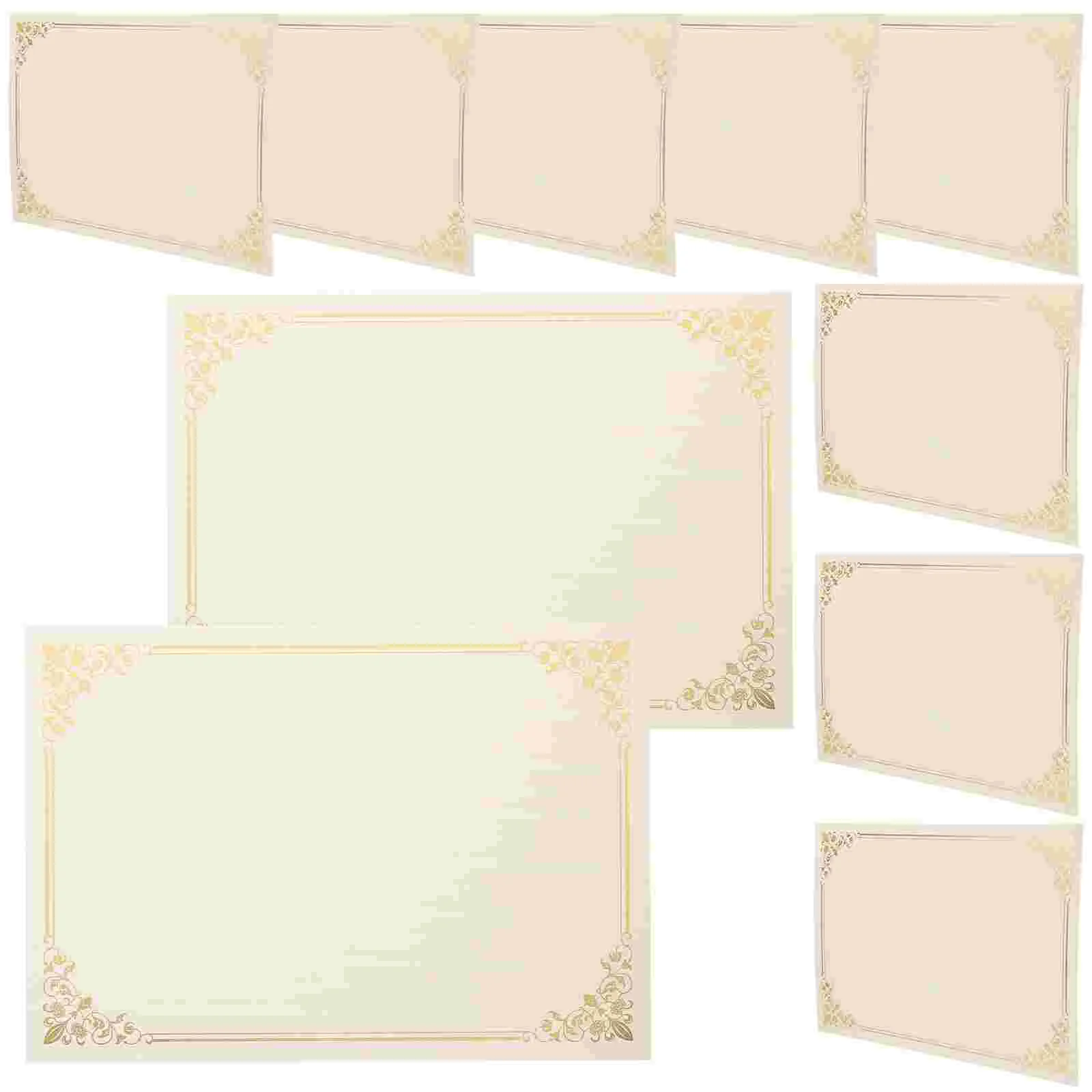 10 Sheets Certificate Inner Page Award Certificates Paper 3000X2100X010CM Printable White Diploma Printing for Staff