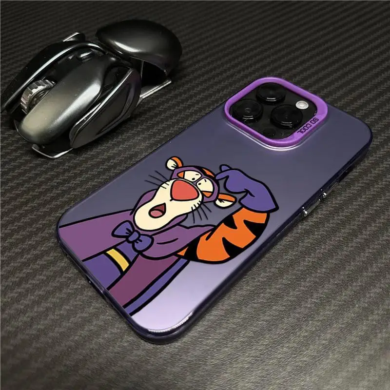 Disneys Tigger The Masked Warrior Phone Case For iPhone 15 14 13 12 11ProMax XS Max XR 78Plus Y2K Soft Cute Anti Fall Back Cover