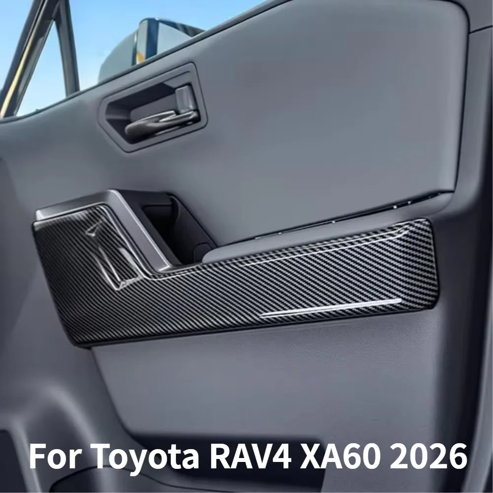 Car Upgrade For Toyota RAV4 XA60 2026 Carbon Fiber Grain Door Handle Armrest Bowl Protector Cover Interior Trim Styling