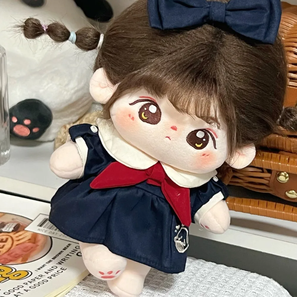 

1 set Bow Hair Band 20cm Cotton Doll Clothes School Uniform Outfit Cotton Doll's Dress Mini Whale Pattern Plush Doll Clothes