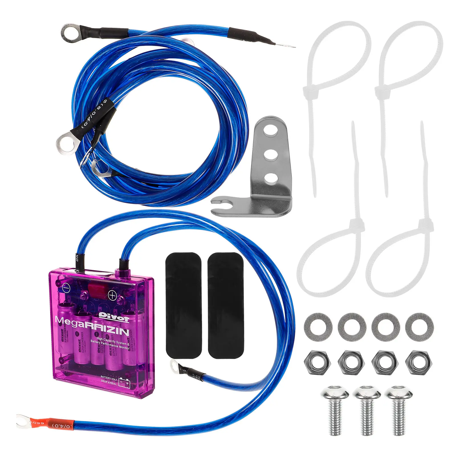 

1Set Automotive Digital Voltage Stabilizer Real Time Monitoring 3 Ground Cables Electric Rectifier for Car Truck Universal