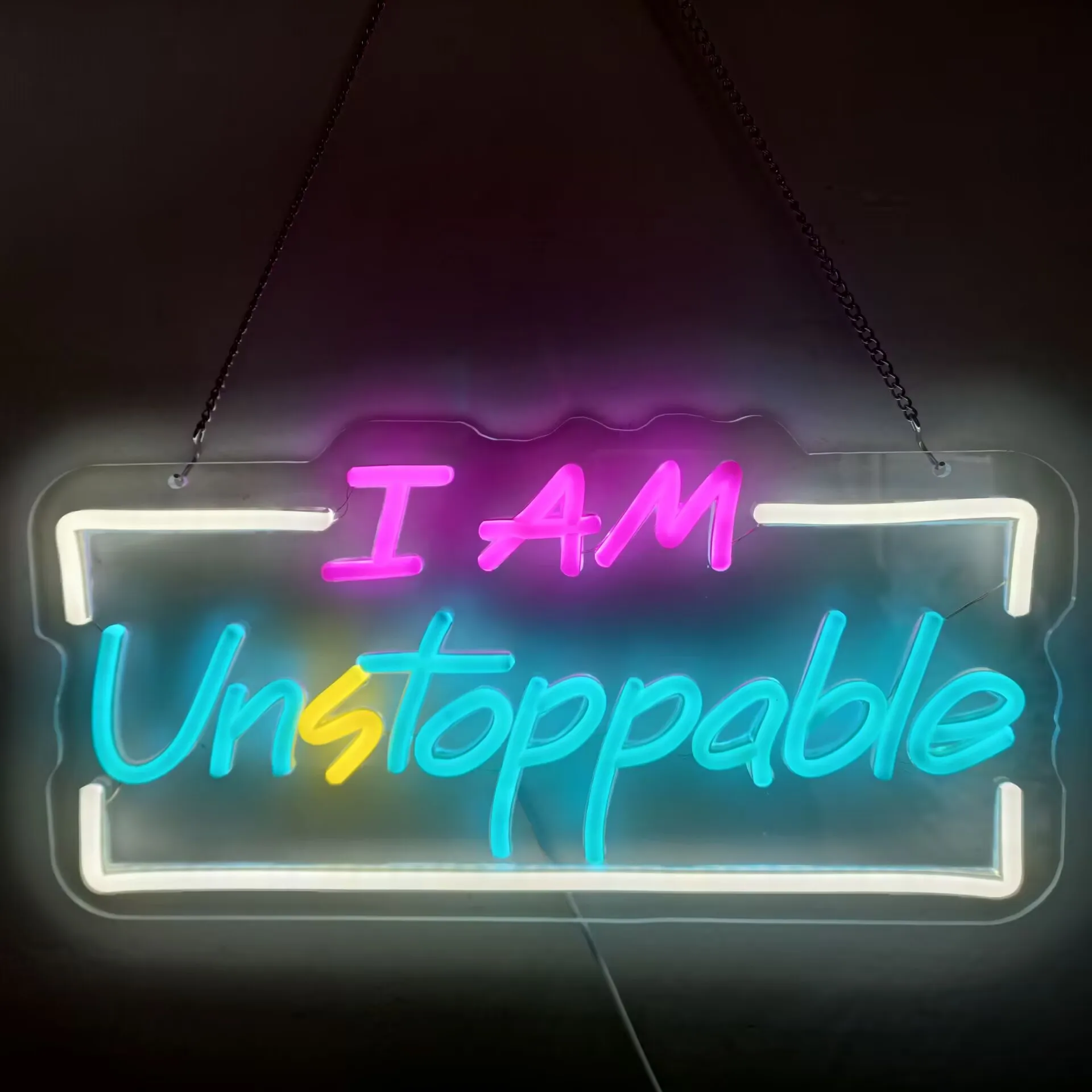

I Am Unstoppable Светодиодная неоновая вывеска Красочный шар Неоновый свет Настенный декор для спальни Детская комната Вечеринка Классный подарок для ребенка Usb Power