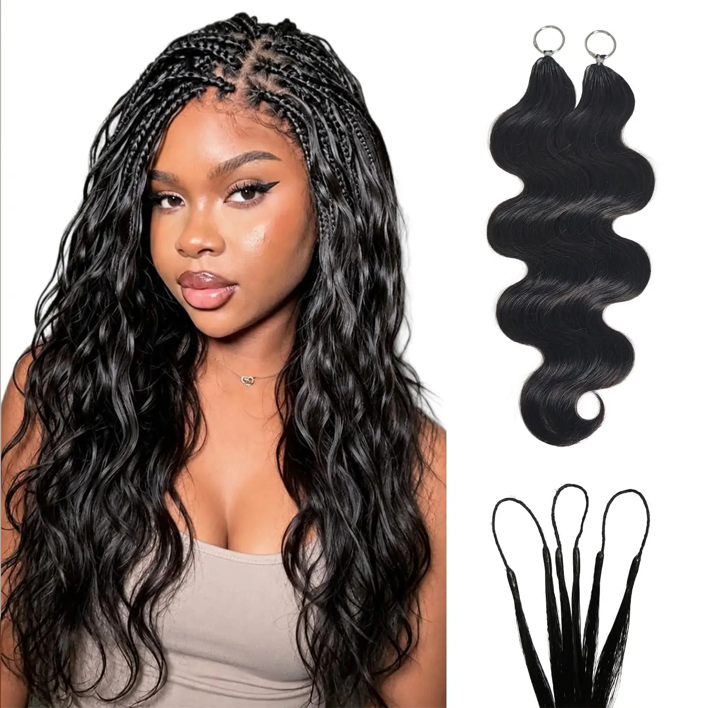 Knotless Pre Separated 100% Human Hair Crochet Extensions Miracle Knots Indian Body Wave Virgin Feather Hair Bundles Boho Twist