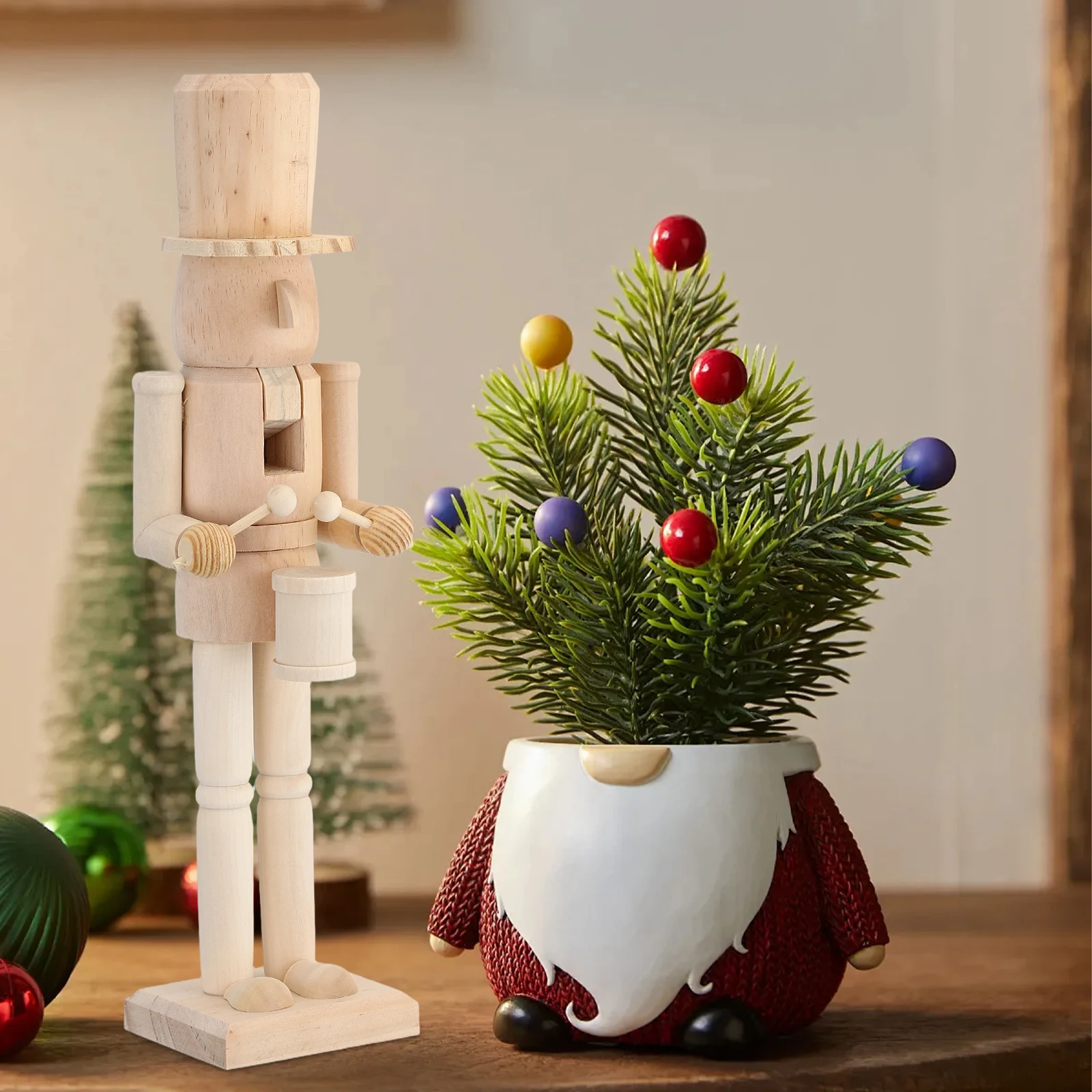 

Wooden Nutcracker Diy Balnk Nutcracker Ornament For Christmas Decoration Unpainted Soldier Craft Home Decor