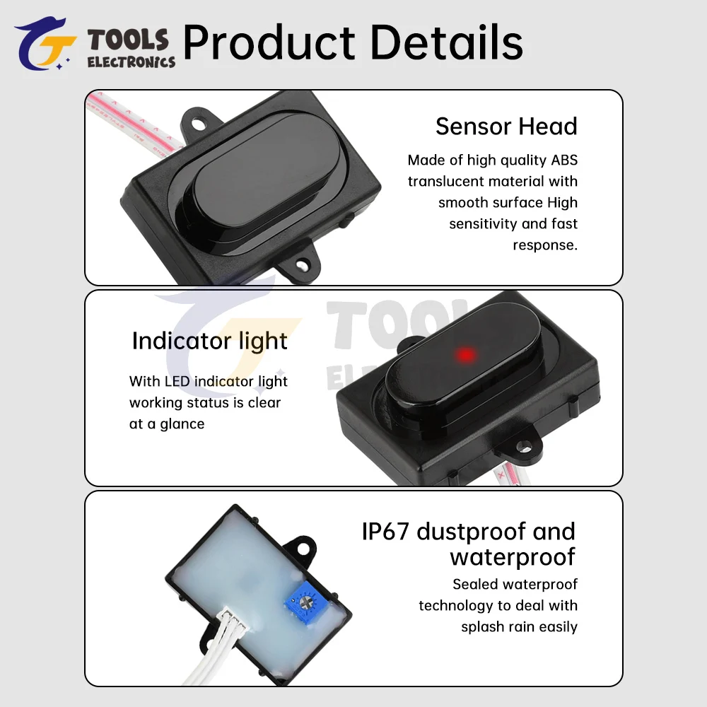DC 5V Diffuse Reflection Sensor Infrared Proximity Switch Mirror Headlight Faucet Human Body Automatic Motion Sensor