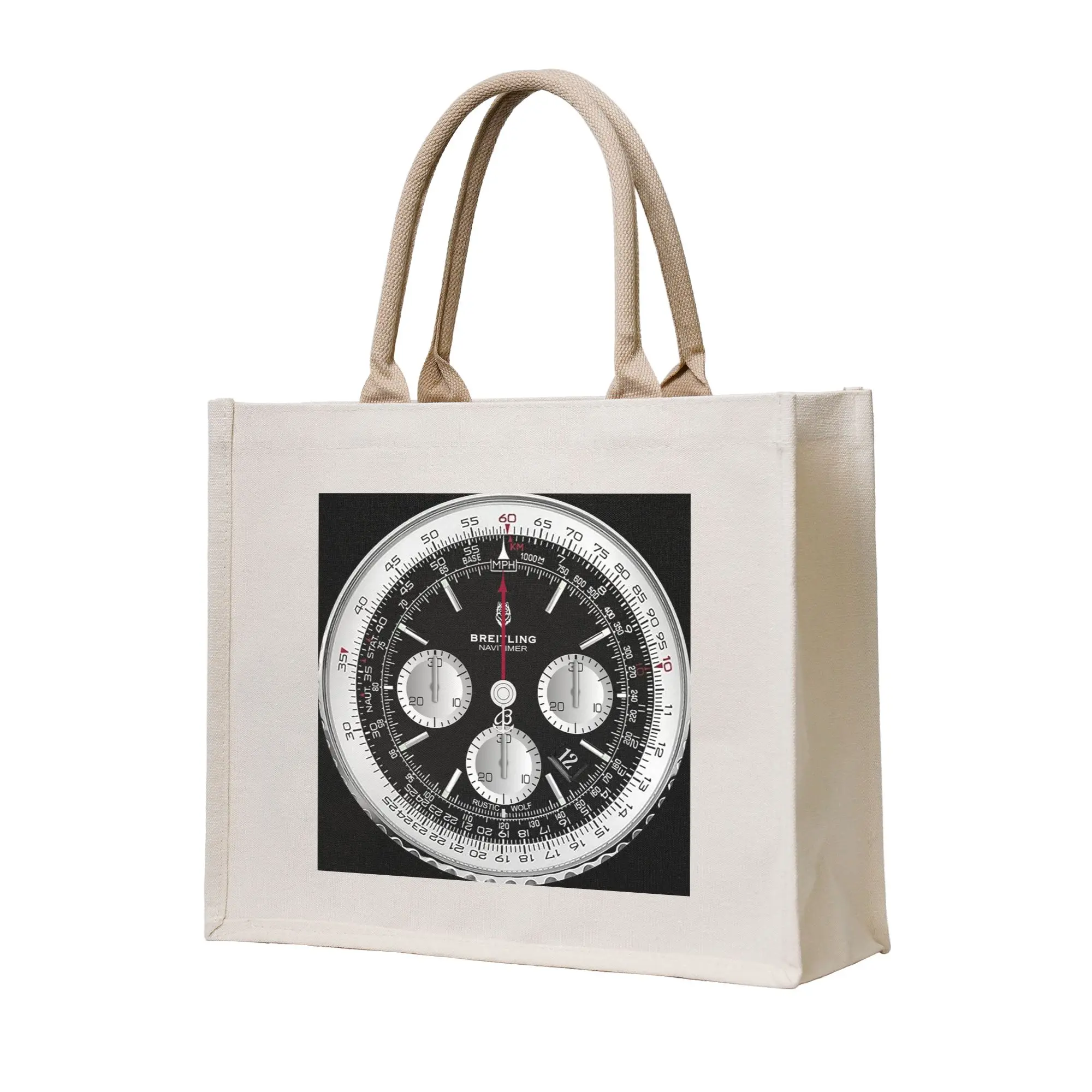 

Черная роскошная сумка-шоппер из холщовой ткани с дизайном в виде циферблата часов, складная, для женщин, на плечо, дорожная сумка-тоут