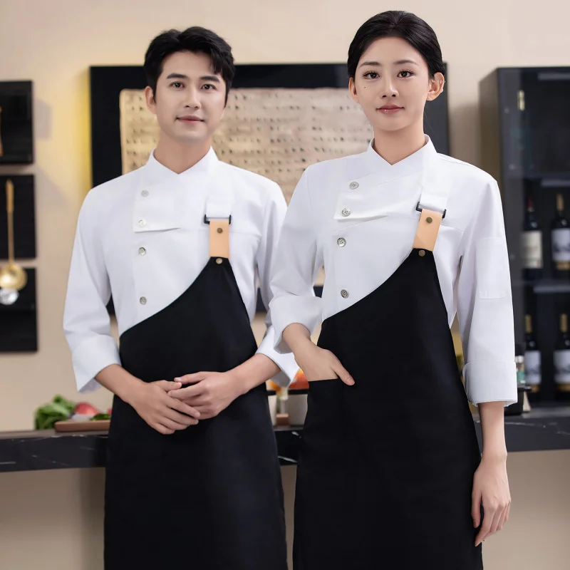 

Униформа шеф-повара для осени и зимы, подходит для предприятий общественного питания, столовых, гостиниц, ресторанов, кухонной одежды, униформы для пекарей и кондитеров.