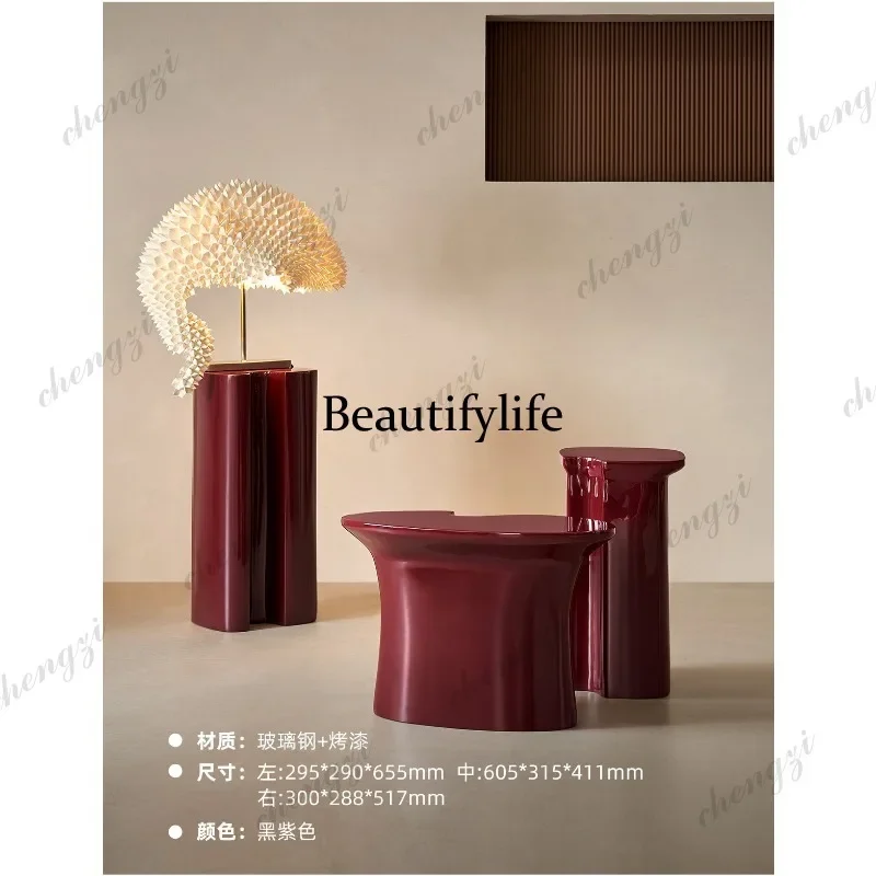 02A Corner table baking paint art geometric design living room household combination coffee table sofa edge table