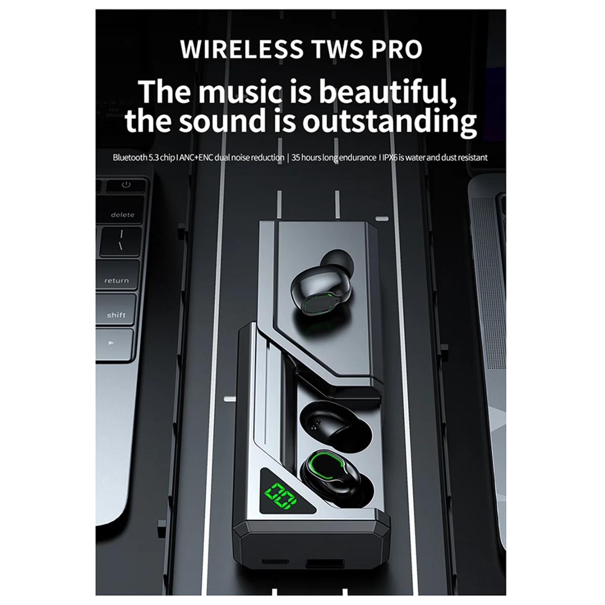 

【Скидка цены】Новое выдвижное отделение с цифровым дисплеем BQ70 Вкладыш Bluetooth-гарнитура TWS5.4 Спортивная Bluetooth-гарнитура