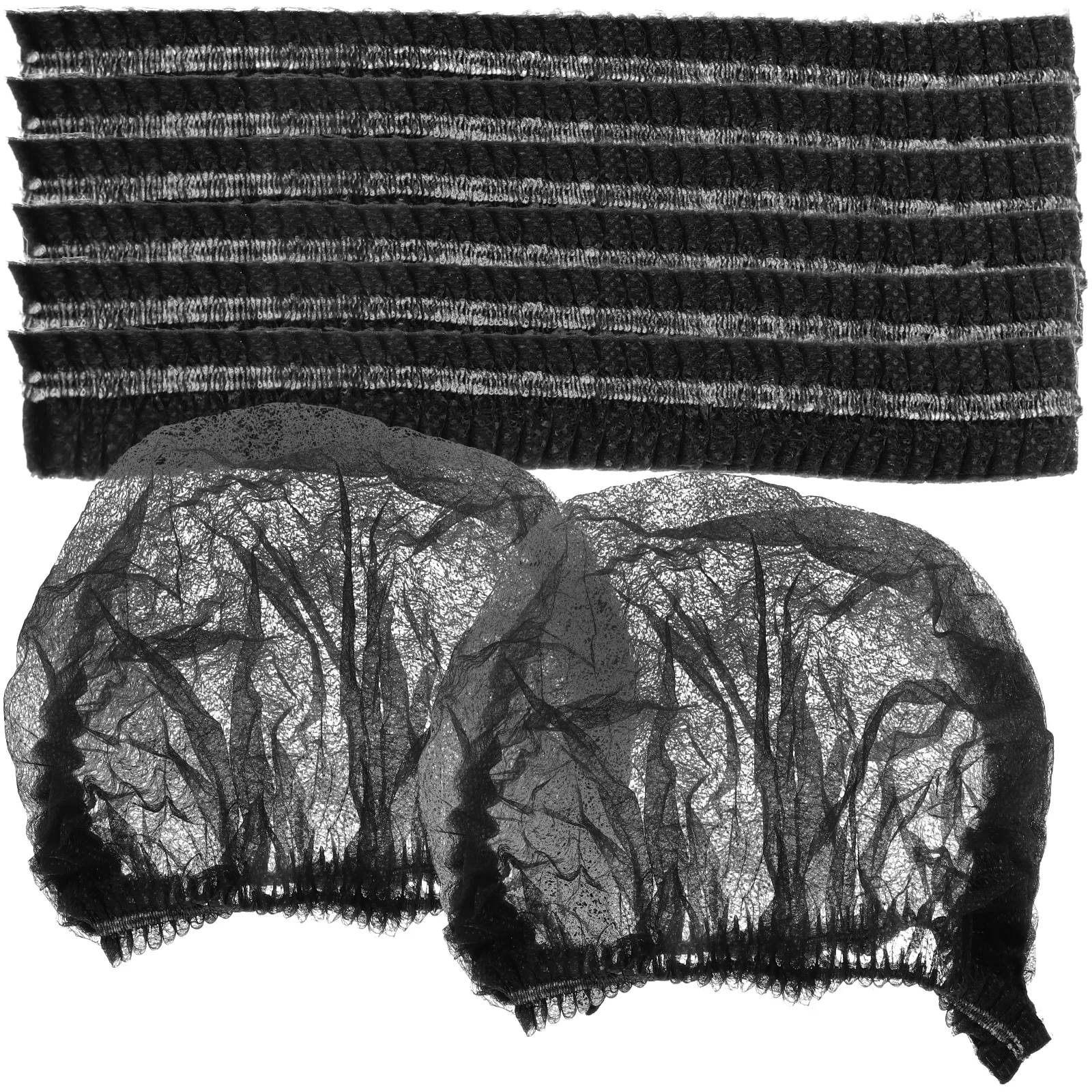 

100pcs Disposable Mesh Hairnets Non-Woven Breathable Caps Universal Size For Home Factory Food Service Shower Caps Disposable