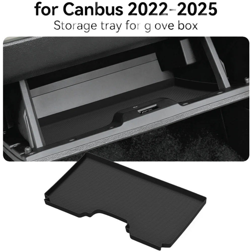 Silicone Glove Box Floor Mat for 2022 2023 2024 2025 Cars CANBUS Compatible Dimensions 32 x 17.9 x 1.9 cm Black