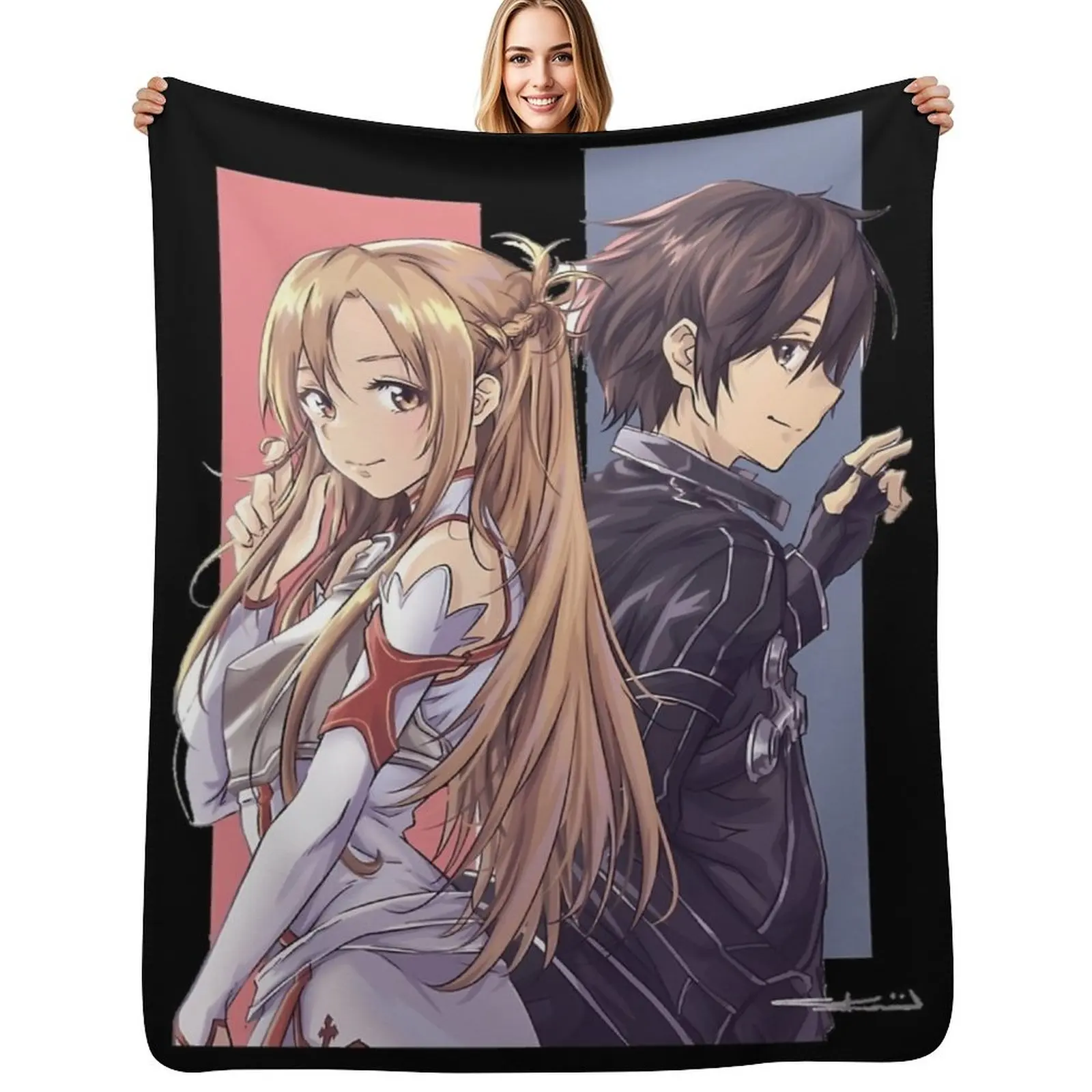 

Asuna Throw Blanket Cozy Sofa Blanket for TV Watching Napping