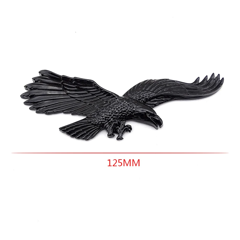 3D Chrome Color 120mm Flying Eagle Car Stickers Logos Emblem Decal