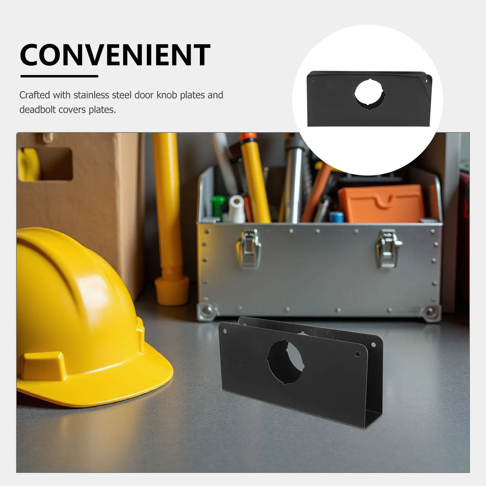 Knob Lever Deadbolt Fixing Filler Cover Plate Stainless Steel Door Security Plates for Home Office Apartment Door Reinforcement