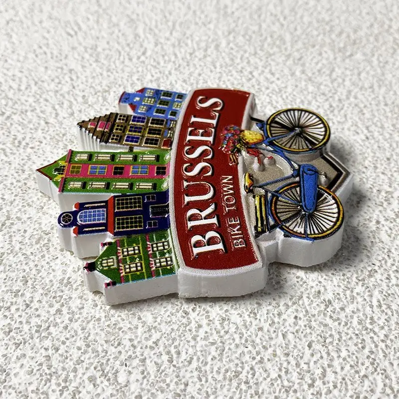 

Belgium Brussels Architecture Bicycle Personality High Aesthetic Home Decor 3D Magnetic Souvenir Decoration