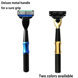 Metal  Handle Manual Profession Face Care Beard 3-Layers Blade Safety Raze And  Shaver Base For Men(Two Colors Available)