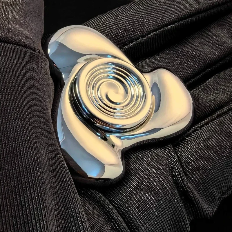 EDC ثلاث أوراق الكثبان الرملية الدورية مصقول الإصبع الدوران الضغط والضغط لعبة معدنية قطعة أثرية #5