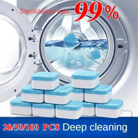 20/50/100 Pieces Household Washing Machine Deep Cleaning Effervescent Tablets Disinfecting and Stain Removal Magic Tool