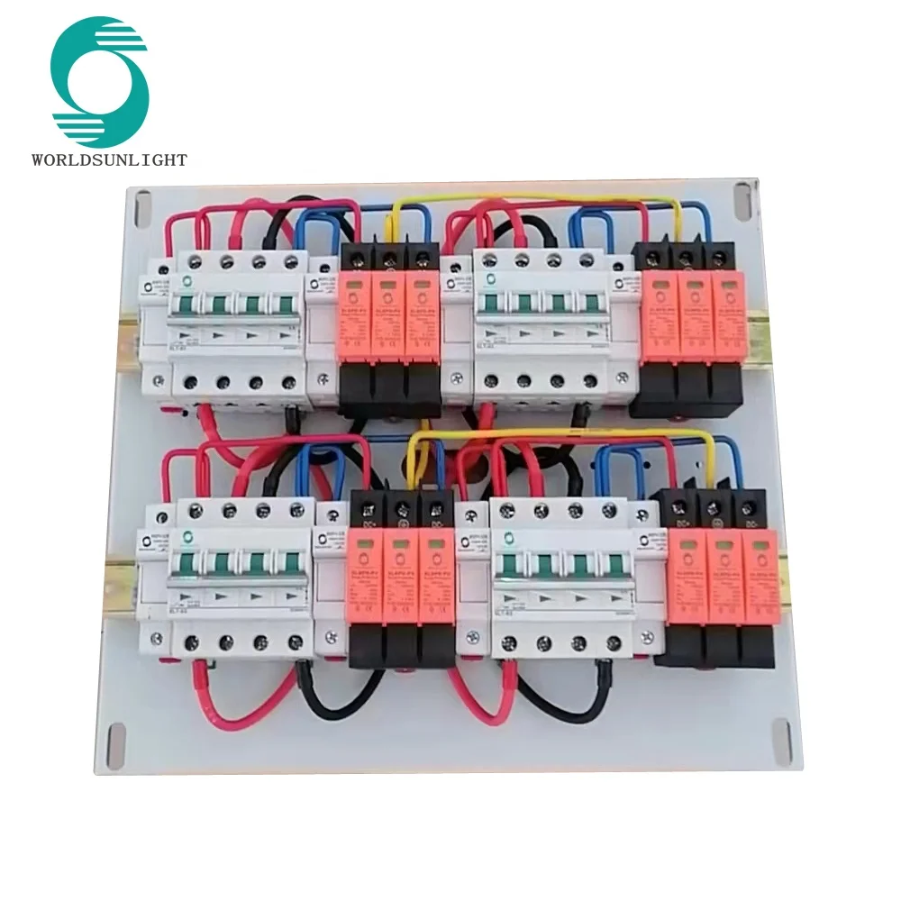 

Wholesale Factory Price IP65 4 IN 4 OUT 16A 1000V DC Iron Material Solar PV Array Metal Combiner Box with Solar Connector