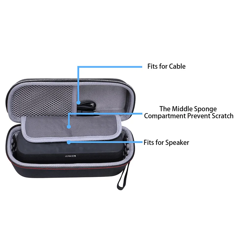 XANAD EVA Hard Case for Anker Soundcore Boost Speaker Travel Protective Carrying Storage Bag