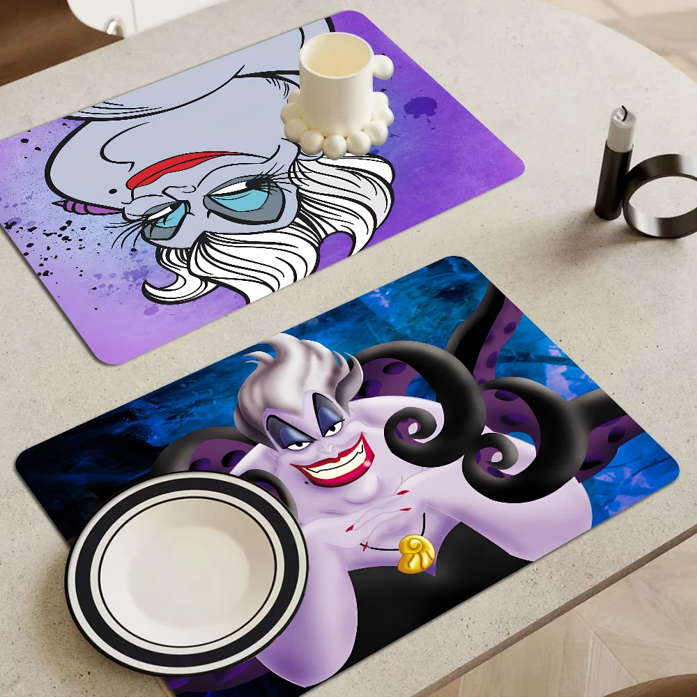 Ursula Villains Kitchen Draining Mat Tableware Pad Coffee Dish Drying Mat Placemat Bathroom Kitchen Drain Pad