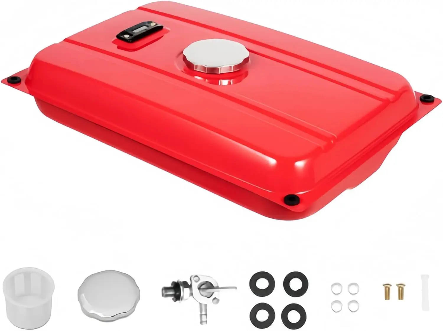 

Universal 5 Gallon Generator Gas Fuel Tank 18.9L with Petcock Filter Gauge Cap Damping Pads Assembly for Honda Series