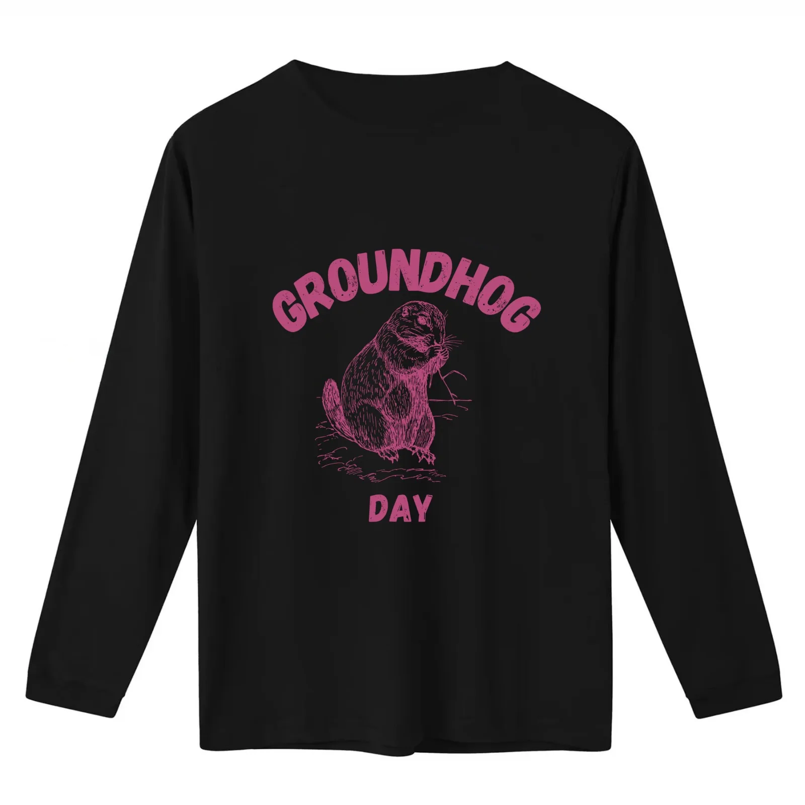 Happy groundhog day T-Shirt Summer Casual Cotton Tee Oversized Streetwear Tops Vintage Graphic Print Loose Fit Short Sleeve