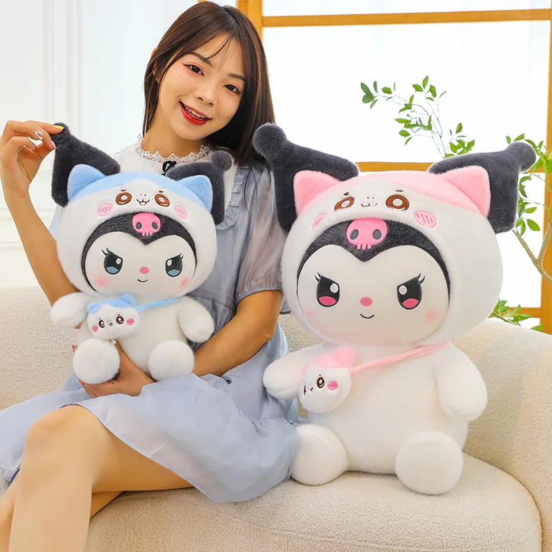 40CM Sanrio nieuwe rugzak, Kuromi pop, meisjes pluche gevulde pop, kinderverjaardagscadeau, Kawaii bankkussen, kamerdecoratie