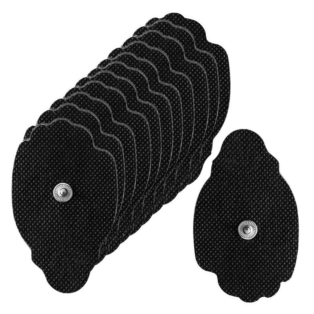 10/20Pcs TENS Black Silicone Massage Gel Electrode Pads Non-woven Self Adhesive Electrodes Patches for EMS Muscle Pulse Massager