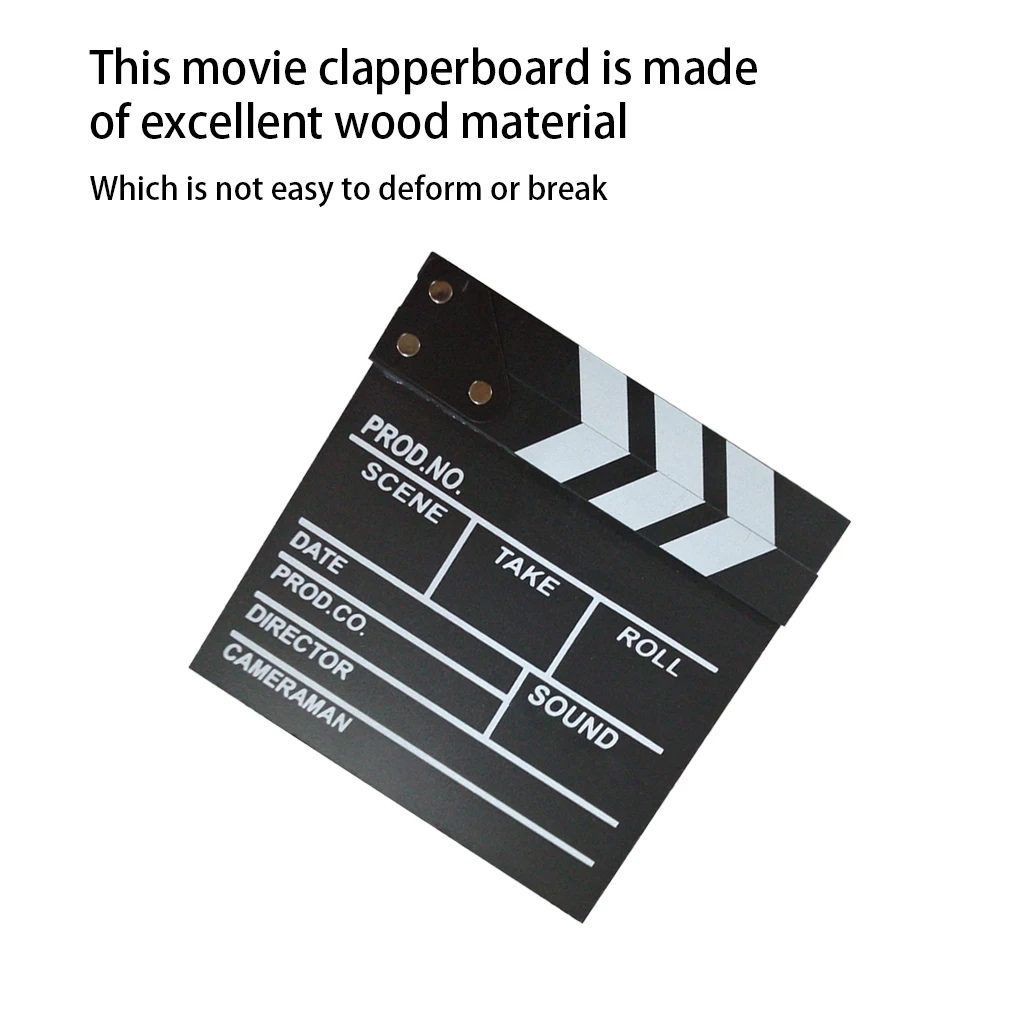 Movie Clapperboard Accessory Sign Plate Printed Pattern Director Clapperboards Scene Boards 30*27CM Big black P