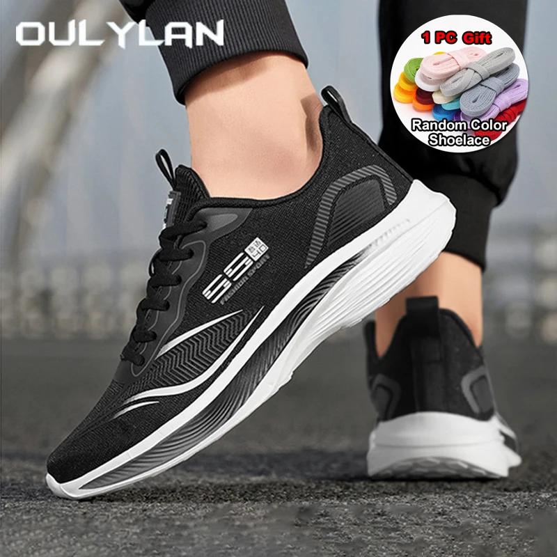 

Oulylan Fashion Mixed-color Running Footwear Men Super Breathable Lightweight Sneakers Casual Anti Odor Lace-up Sport Shoes