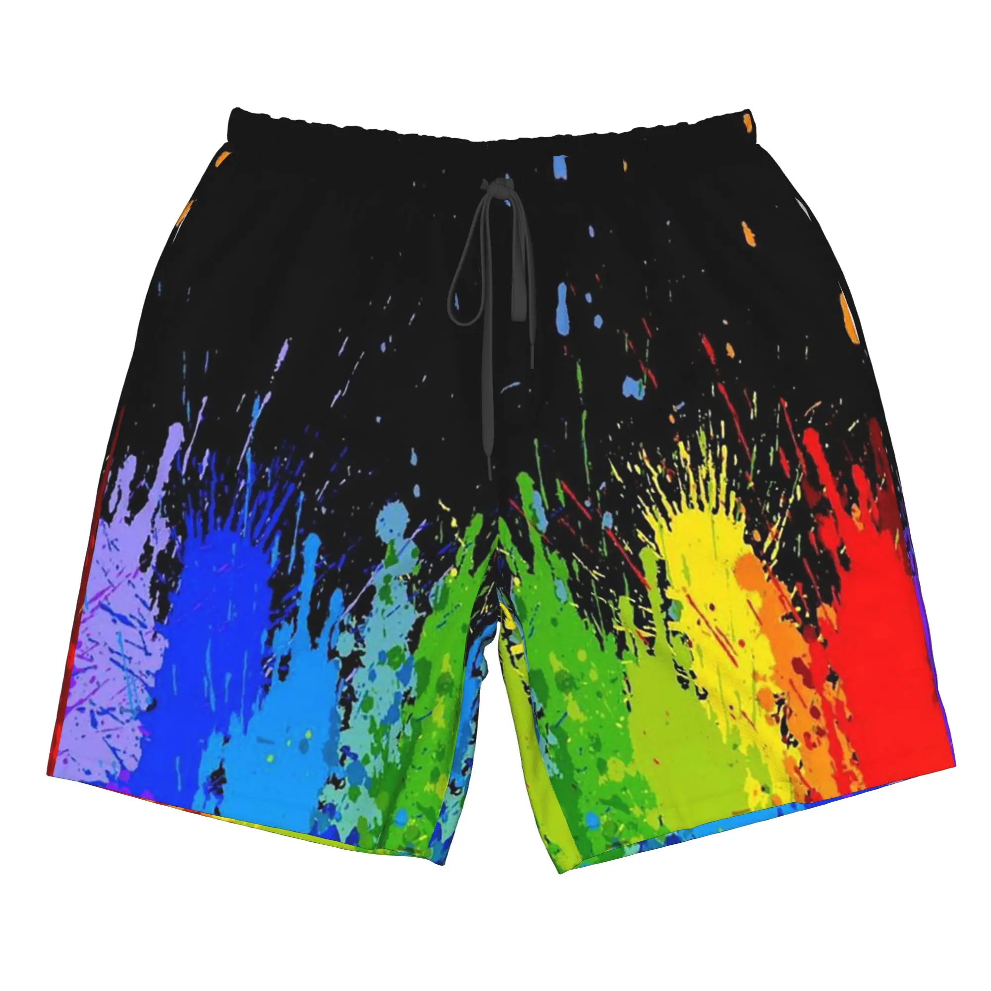 Rainbow Graffiti in Dark Trunks Beach Board Shorts Casual Quick Dry Swimming Summer Men Pants