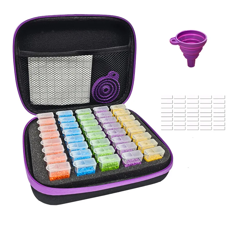 Diamond Painting Tool Set Storage Bag 30/40pcs Round/Square Bottles Container Sticker Funnel Diamond Embroidered Accessories