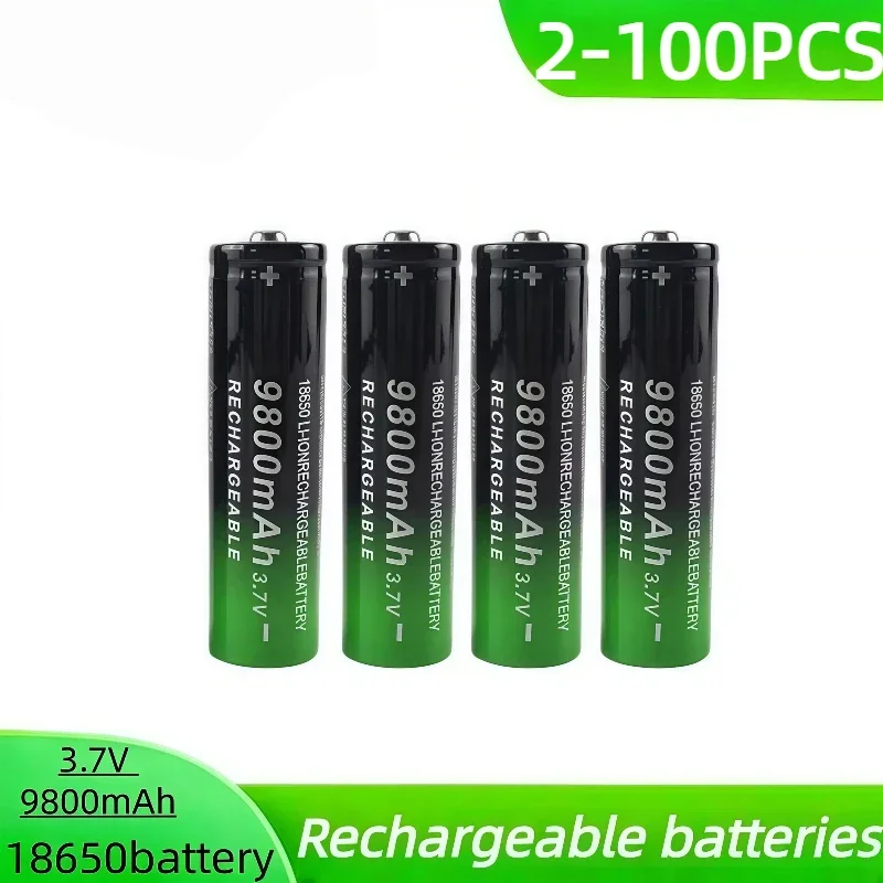 9800mAh 18650 Lithium Rechargeable Battery High Capacity 3.7V Fast Charging for Flashlight Torch And Electronic Devices